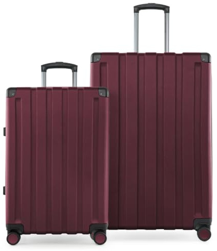 Hauptstadtkoffer Q-Damm - 2er Kofferset, Trolley-Set, TSA, Rollkoffer, Reisekoffer, (M & L), Burgund