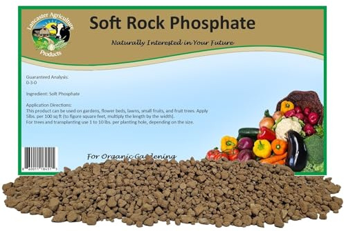 Soft Rock Phosphate (0-3-0) 20 Pounds Organic Fertilizer with Calcium & Minerals, Long-Lasting Soil Benefits for Vibrant Plants - Lancaster Agriculture Products