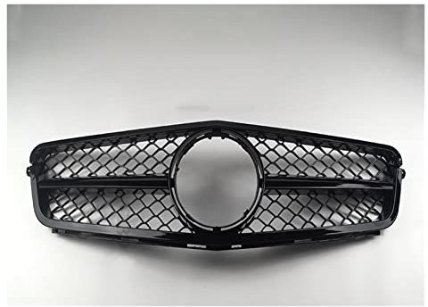 Auto Frontgrill Front Kühlergrille Fronteinlassgitter Stoßstangengrill Für Benz W204 C204 S204 C43 C 2007-2009 2010 2011 2012 2013 2014 Für AMG Für GT Für R Diamond Style Grid Tuning(Schwarz)