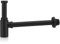 Siphon de Lavabo, Universel 1 1/4 x 32mm Réglable Siphon Anti Odeur Anti-fuite Acier Inox Bonde de Lavabo, Rétro Noir