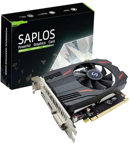 SAPLOS Radeon RX 550 Graphics Card, 4GD5, 128-Bit, DisplayPort DVI-D HDMI, Video Card for PC Gaming, Computer GPU, PCIe x 8
