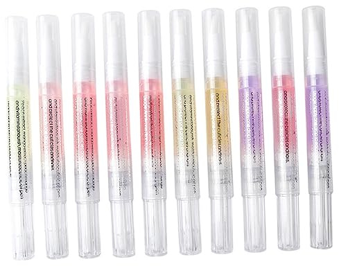 LOORGVEL 10piezas Aceite Para Uñas y Cutículas Hidratante Reparador Nutritivo Pen Cuidado De Manicura Para Uñas Secas Agrietadas Uso Casa