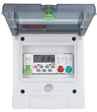 Marhynchus Boîte de Distribution étanche Extérieure 32A IP65, Interrupteur de Commande de Minuterie Numérique pour Pompes D'éclairage Public avec Paramètres de Temps Programmables