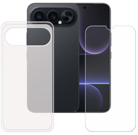 GYDQQKJ Funda para Honor 500 Pro + Vidrio Protector de Pantalla Cristal Templado Film, Translúcido Suave TPU Silicona Cover Carcasa Caso Case para (6.55)