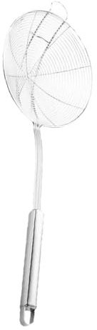 Hohopeti Mestolo Schiumarola in Acciaio Inox 16 CM con Doppio Gancio Cucchiaio Colino per Cibo Fritto e Pasta Utensile da Cucina Resistente ad Alta Temperatura per Uso Domestico e