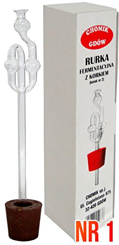 chomik Gärrohr aus Glas, Gärröhrchen mit Gummistopfen, Gärspund für Heimbrauerei, Gäraufsatz Set, Luftschleuse zur Weinherstellung & zum Bierbrauen, für 5 L Glasballons