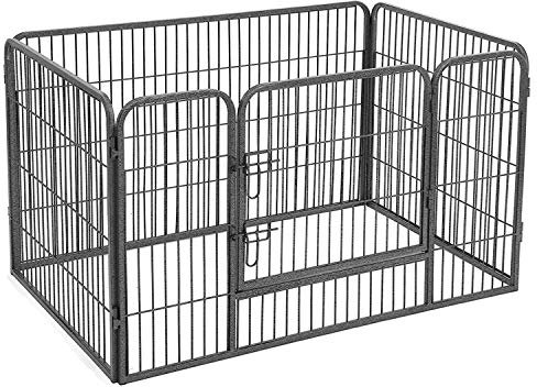 FEANDREA Freigehege für Haustiere, Welpenauslauf, transportabel, 122 x 80 x 70 cm, grau PPK74G