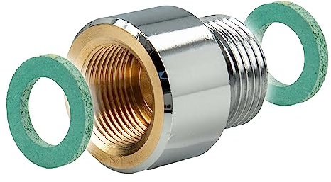 tecuro Reducer Piece M15/1 Inner Thread x 3/8 Inch Male Thread Chrome-Plated