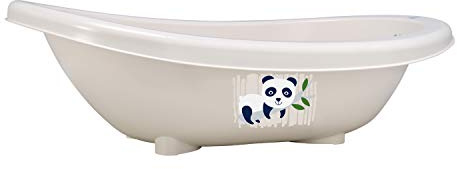 Rotho Babydesign Bio-badkar med Panda, 100% biologiskt nedbrytbar, 80 x 47 x 25 cm, ekologisk vit