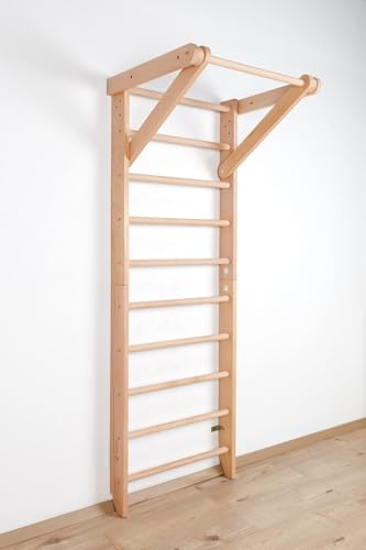 Swedish Ladder, Sports Equipment Sport-1-240 Climbing Wall, Climbing Frame Fitness, Wooden Wall Bars with Pole, Gym Wall