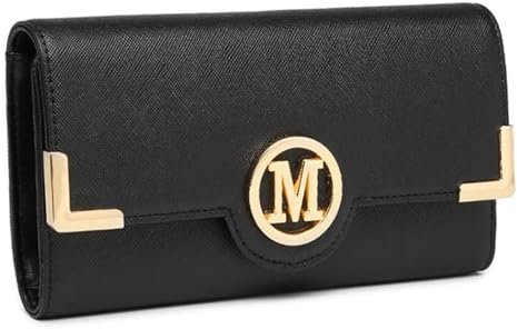 Miss Lulu Geldbörse Damen Lange Geldbeutel Frauen Portemonnaie Brieftasche Kartenfächer Reißverschluss Tasche Mehrere Karte Schlüssel PU Leder mit Metallschnalle Handyfach