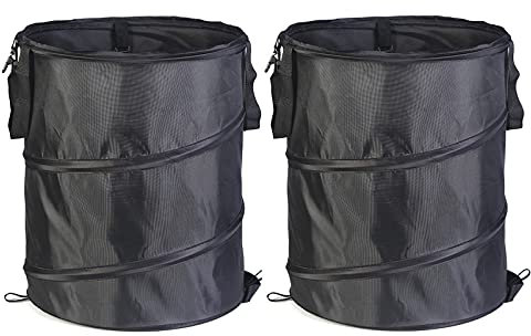 SHAIYOU Garden Waste Bags,Waterproof Garden Bags with Handles Tearproof Reusable Heavy Duty Garden Sacks for Collecting Plant Waste Grass and Leaves (37L,Black)