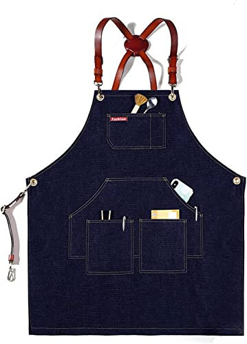 AUGUSE Arbeitsschürze, Werkzeugschürze für Schreiner, Werkzeugschürze, strapazierfähige Arbeitsschürze, Unisex, for Küche, Garten, Töpferei, Handwerkswerkstatt, Garage