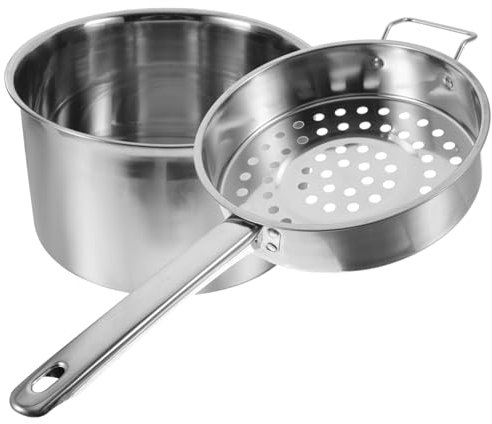 PRETYZOOM Passoire à Nouilles En Inox 0,8 Cm Grand Trou Louche Passoire Professionnelle 22 Cm Résistante Anti-rayures La Cuisine Maison Restaurant