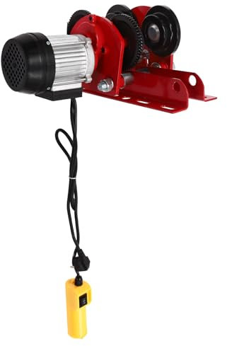 DeeDuud Treuil électrique 1 T, 370 W, 220 V, 10 m/min, largeur réglable 68 à 120 cm, palan à chaîne pour chantiers, usines, ports