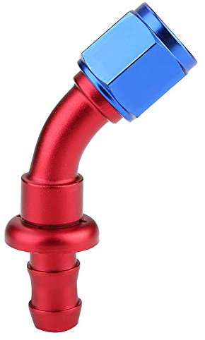 TKSE Raccord D'extrémité De Tuyau D'huile, AN6 Droit 45 90 180 Degrés Push On Twist Lock, Raccord Mâle D'extrémité De Tuyau De Conduite De Carburant De Gaz De Pétrole(45°)