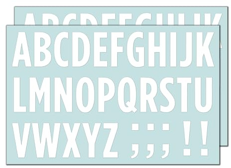 30 Fogli, 50 mm - Lettere Adesive Grandi, Impermeabile Vinile - Bianca