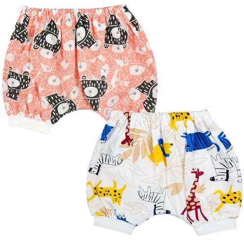MOEMOE BABY Kurz Windelhosen Kinder, Windelrock nachts kinder, Baumwolle 2 Stück Töpfchen traininghose, Lernhose Trainerhosen für Jungen Mädchen M/3-5 Jahre