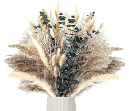 Anlising Decorazione di Erba di Pampas Essiccata, Pampa Naturale, Fiori Secchi Decorativi, Erba di Pampa Essiccata, Pompas Marroni, Erba della Pampas Decorative, per Matrimoni,Camera da Letto,Giardino