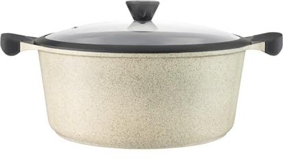 LAGUIOLE, Olla de 28 cm modelo Jade, aluminio con revestimiento cerámico antiadherente, tapa de cristal, compatible con todas las fuentes de calor, capacidad 6,7 L, color verde