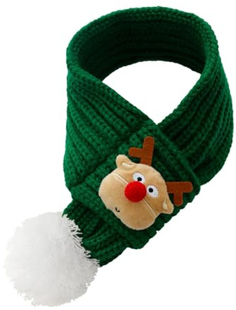 Strickschal für Hunde, Weihnachts-Schal für Hunde, weiche und gemütliche Strickbänder für Hunde, verstellbarer Halswärmer, Weihnachtsmann-Schal für Haustiere, Hunde, Welpen