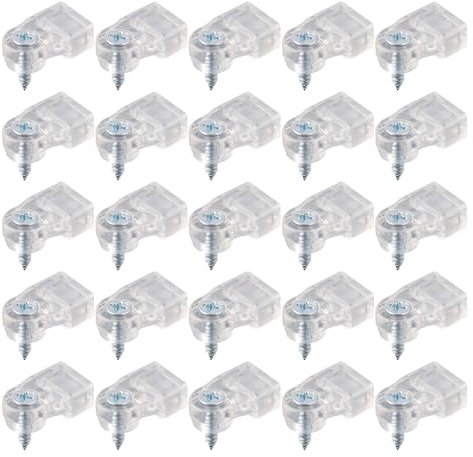 25pcs Clips de Retenue de Verre, en Plastique pour Panneaux de Verre pour Contre-Portes Quincaillerie de Fenêtre avec Vis pour Fixation Armoire Portes de Fenêtre
