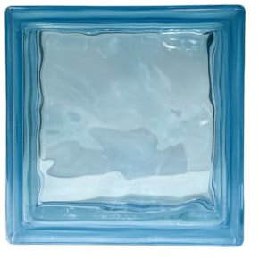 Blocco di vetro Pavese Smart Ondulato Colorato nella massa Light Blue | Dimensione 190x190x80 mm | Euro/pza. 4,50 | Unità di vendita: una scatola da 6 pezzi.