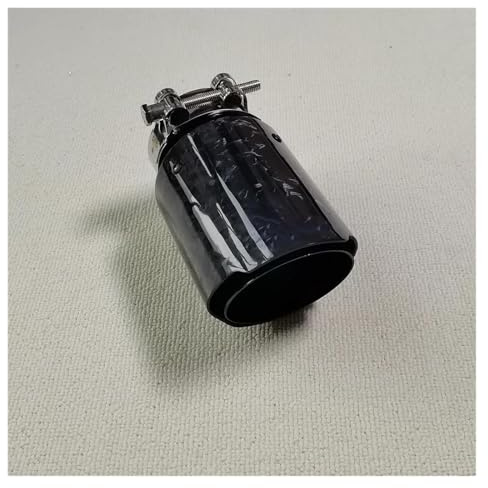 Generisch Auspuffendrohr 1 Stück Auto Schalldämpfer Spitze Auspuffanlage Gerade Universal Schwarz Edelstahl Auspuff Schalldämpfer Düse Auto Endrohre(63MM IN 89MM Out)