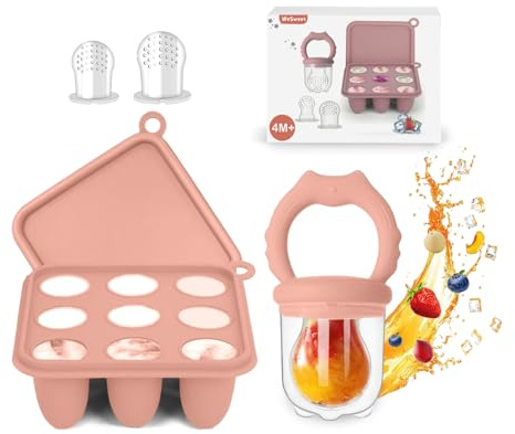 WeSweet Mangiatoia per frutta, in silicone, per alimenti per frutta, per latte materno e ghiaccioli, stampi per la dentizione del bambino e per l'alimentazione autonoma, ideale come regalo per la