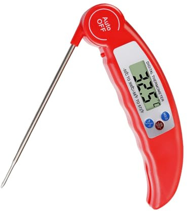Thermomètre de Cuisine Professionnel avec Lecture Instantanée en 3s, Précision de ±0,1°C, Écran LCD Rétroéclairé, Thermomètre Cuisson, Idéal pour Viande, BBQ, Huile et Eau