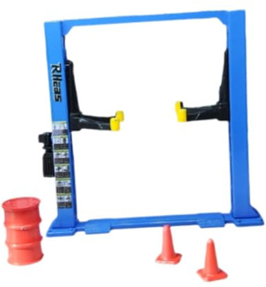 1/64 Scale Garage Diorama Auto Shop Model Set with Car Lift And Tools, Blue Lift