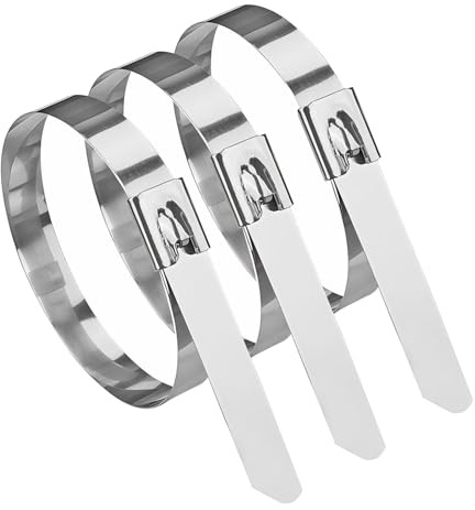 Ctyjia 20 Pezzi Fascette in Acciaio Inox 4,6x200mm Fascette stringicavo, Fascette Autobloccanti Metalliche Per Fasci Di Cavi, Recinzione