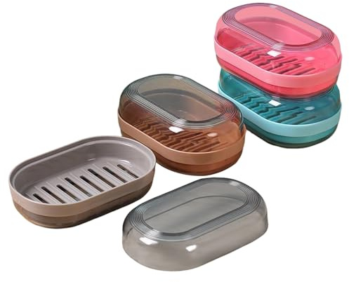 HouYa-Tec 4 Pièces Porte-Savons Voyage Boîte à Savons Portable, Boîte à Savons Étanche et Scellé pour Voyage, Maison, Salle de Bain, Camping