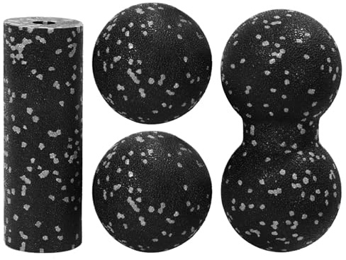 4 Stück Massageball für Selbstmassage,Peanut Massage Ball,Massage für Rücken, Nacken, Schulter, Wirbelsäule & Beine,Relieve Stress and Relax Tight Muscles (Grau)