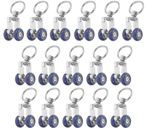 Toyvian Lot de 16 roulettes Coulissantes pour Tringle à Rideaux en Acier Inoxydable Galets Silencieux 11 MM pour Rails de Plafond Accessoires Compatibles pour Rideaux Lourds et Usage
