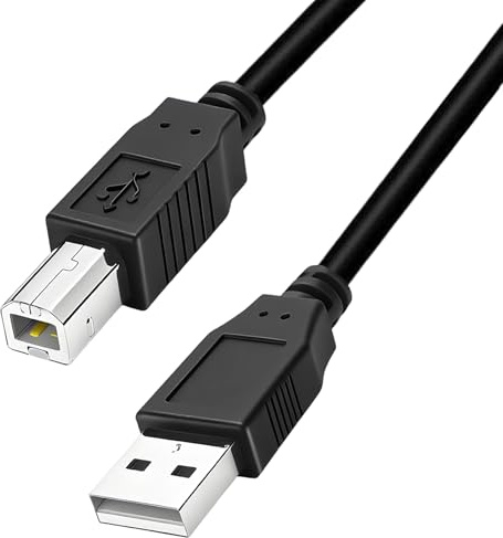 USB A to B Printer Cable USB 2.0 Type A to B Male 3M High Speed Data Transfer Cord Nylon Braided Scanner Lead for HP Canon Epson Brother Dell Lexmark Samsung Printers Devices