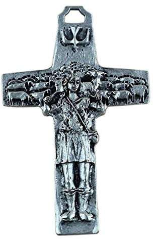 Eurofusioni Croce del Buon Pastore placcato argento - H 7,2 cm