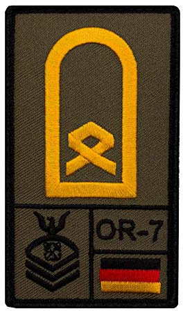 Café Viereck ® Hauptbootsmann Marine Bundeswehr Rank Patch mit Dienstgrad - Gestickt mit Klett – 9,8 cm x 5,6 cm