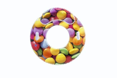 Bestway Schwimmring mit Rückenlehne Candy Delight 118 x 117 cm, Mehrfarbig, Einheitsgröße
