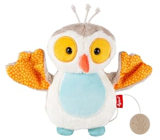 sigikid Harry Potter Eule Spieluhr Baby Einschlafhilfe Geschenk Geburt | Baby Spieluhr Eule mit Harry-Potter-Titelmusik – süße Schnee-Eule mit austauschbarem Spielwerk und ca. 2 Minuten Spieldauer