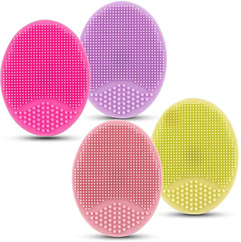Facial Cleansing Brush Face Exfoliator Pad Silicone Face Scrubber, Mini Manual Silicone Face Scrubber Face Massager Brush Anti-Aging Skin Cleanser and Deep Exfoliator Makeup Tool for Girl Sister Women