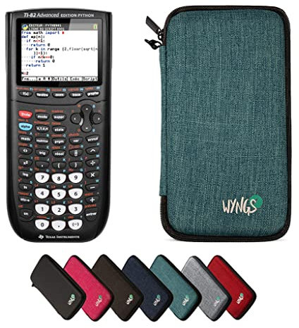 Texas Instruments CALCUSO TI 82 Advanced Python Edition + WYNGS Schutzhülle Türkis