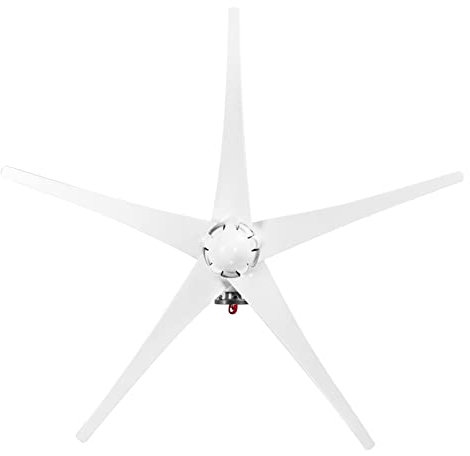 LUCHONG 12V 1200W Wind Generator with Charger Controller 5 Blades S-Type Minitype Wind Turbine Generator Kit Clear Energy Windmill for Home Highways Boats, White