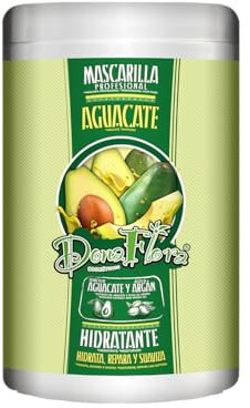 Dona Flora - Mascarilla Hidratante de Aguacate & Argán - Nutrición y Reparación - Mejora la Elasticidad y Brillo Natural - 1000ml - 1 kg