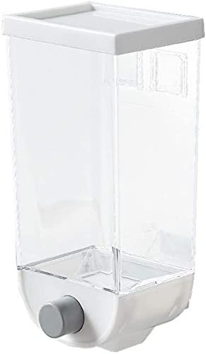 Food Storage Cereals Wall Container Dispenser Cereals Dispenser Tank 1500 ML Food Dry Grain-Blanc