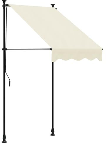 vidaXL Tenda da Sole Retrattile Crema 100x150 cm in Tessuto e Acciaio