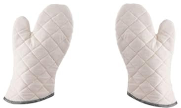 Weiße Ofenhandschuhe aus Baumwolle, 2 Stück, Hitzebeständig