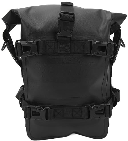 Drfeify wasserdichte Motorradtasche, Motorrad-Stoßstangen-Rahmentasche, 4 L, Schnellverschluss-Seitentasche für Reisen, Schwarz