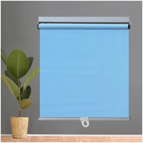 Verdunkelungsrollos, Fensterrollos, Einziehbarer Sonnenschutzrollos, Temporäre Jalousien Ohne Bohren, Seitenzugrollo, 32-150cm Breite Verdunkelungsvorhänge,blue-150x125cm/59 * 49in