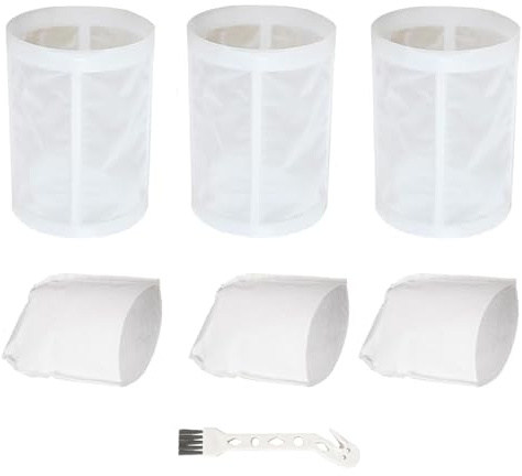 NIYATA 7Pcs Filter and Pre Filter Set for Makita CL100 106 180 DCL180,Hoover Filter Bag for Makita,Vacuum Cleaner Filter for Makita,with 1 Brush,Filter 443060-3,Pre-filter 451208-3